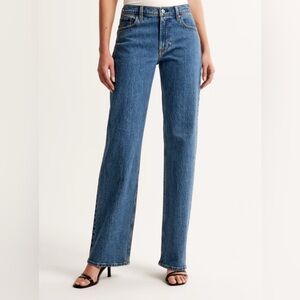 Abercrombie baggy low rise jeans in medium wash